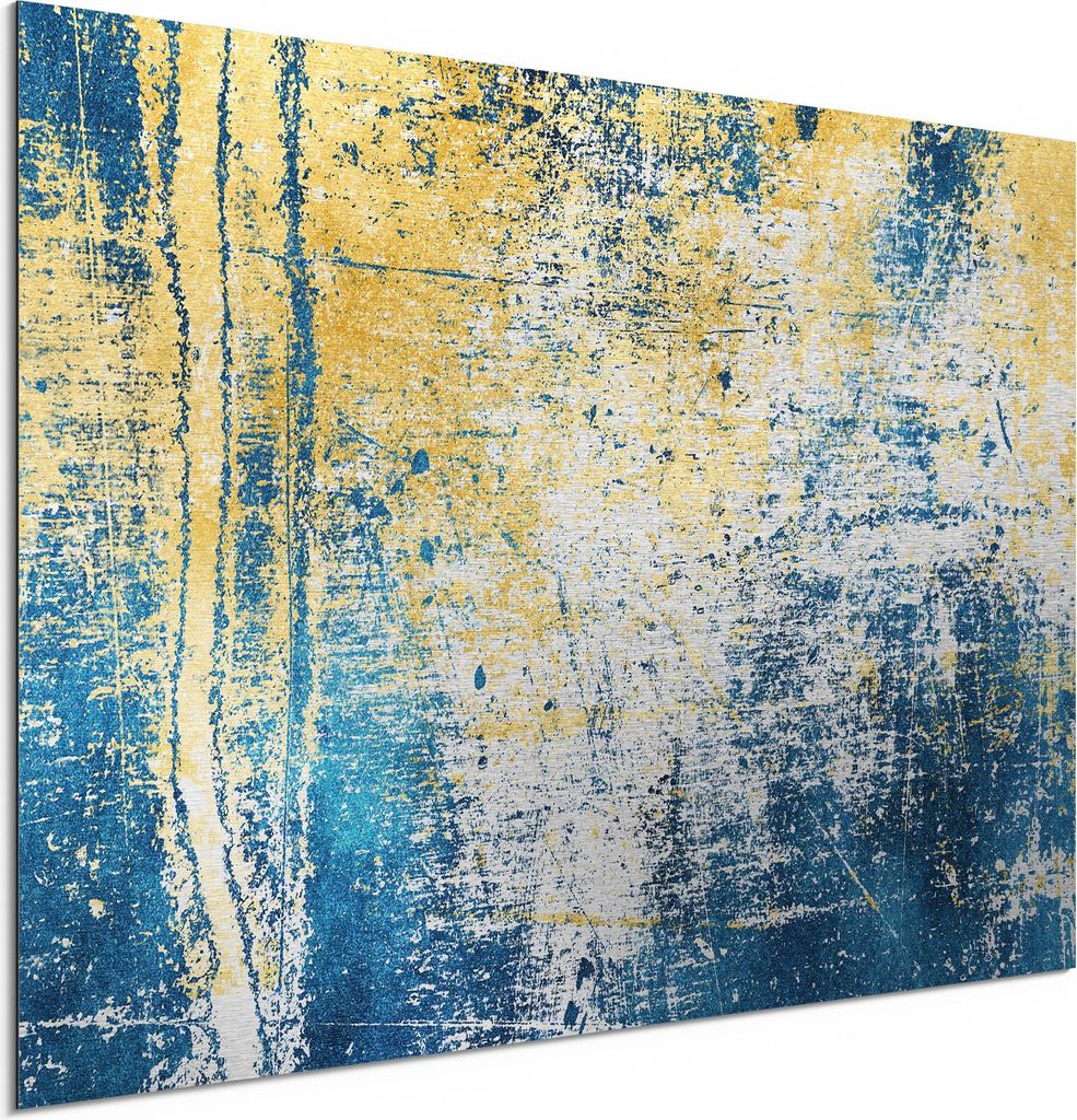DEQORI Alu-Dibond Bild Silber 60x40 cm 'Urbanes Echo' Wandbild Metall dünn Design