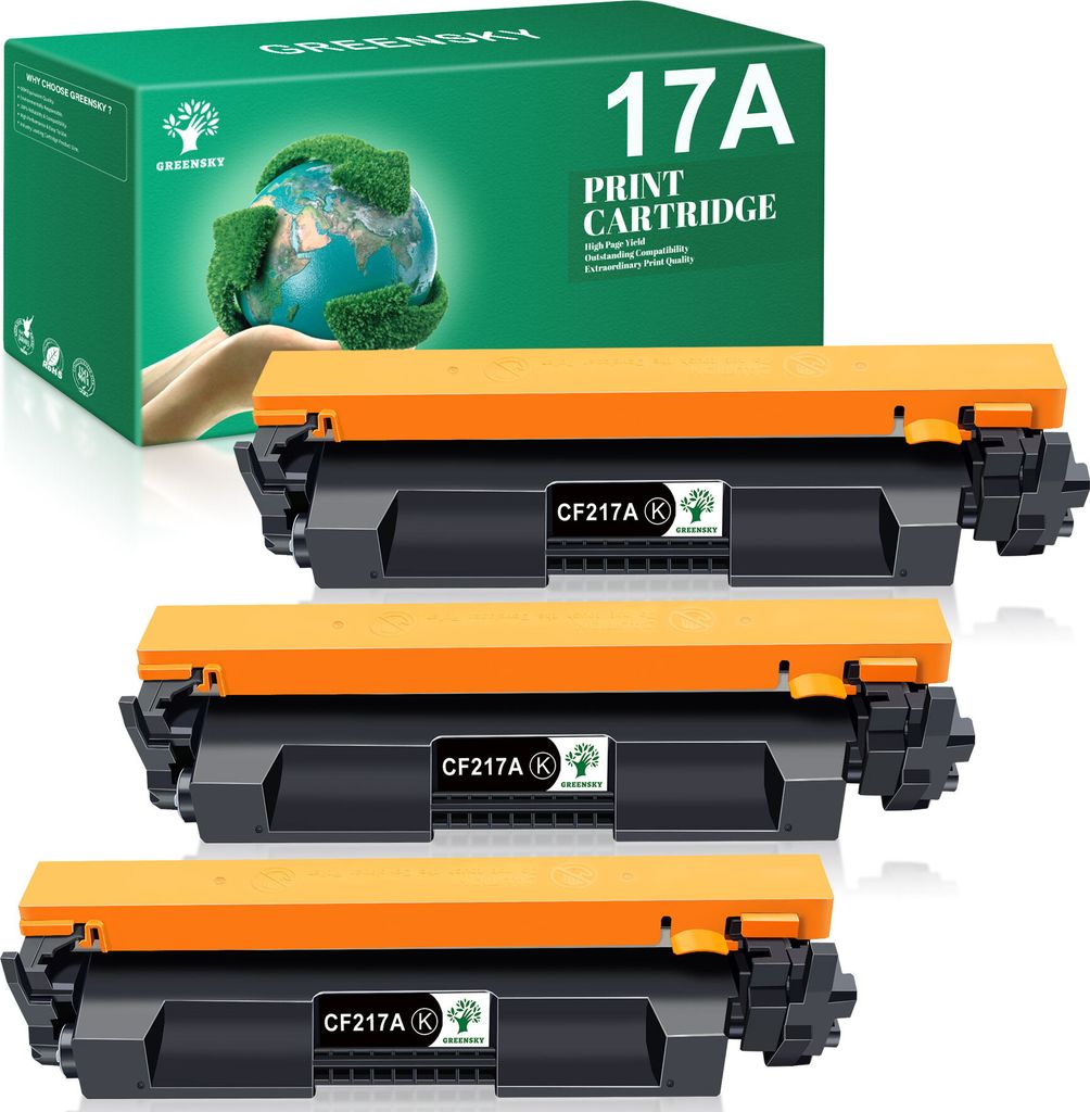 3x Schwarz Greensky CF217A 17A Toner mit Chip | Kaufland.de