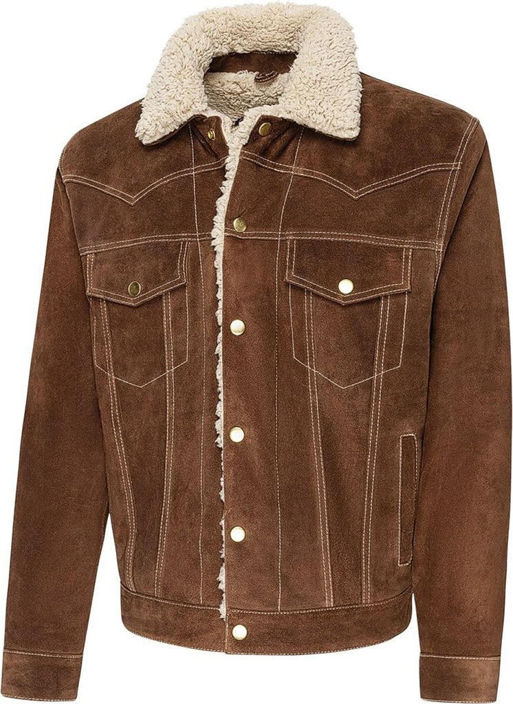 Stars & Stripes Western Biker Wildlederjacke »DECKER« Braun Gr.XXL