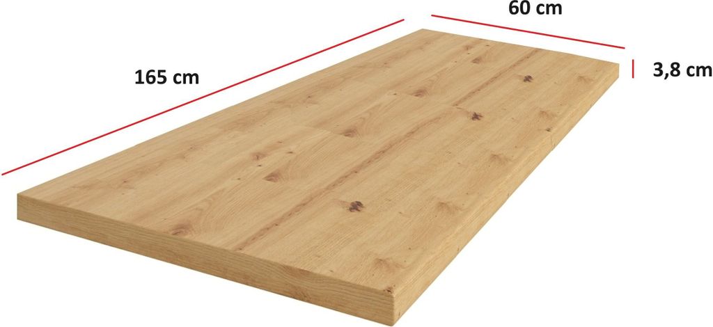 Küchen Arbeitsplatte 165cm 38 mm Küchenzeile Küchenblock Eiche Artisan Eko Stilo