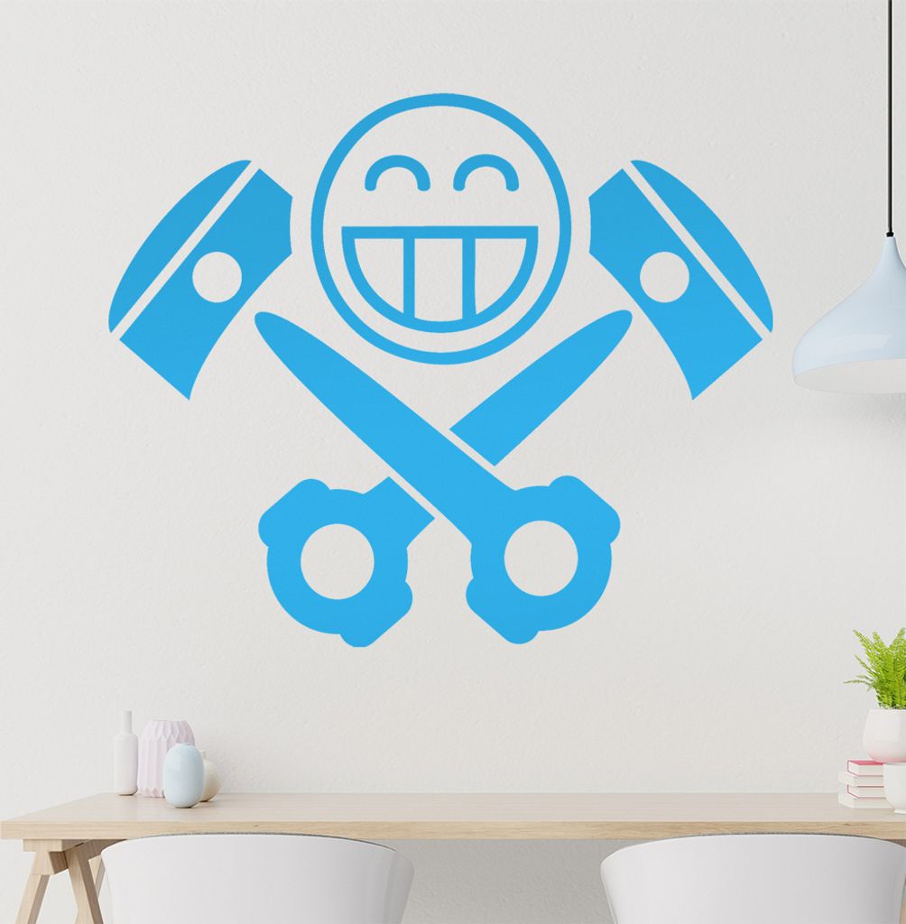 Hubraum Junkie Wandtattoo in 6 Größen - Wandaufkleber Wall Sticker - Dekoration, Küche, Wohnzimmer, Schlafzimmer, Badezimmer
