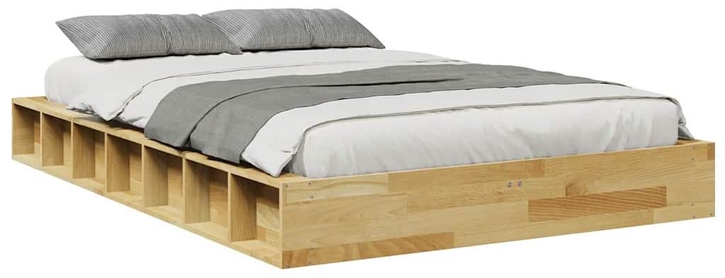 vidaXL Massivholzbett ohne Matratze 120x200 cm Eichenholz Produktbild 