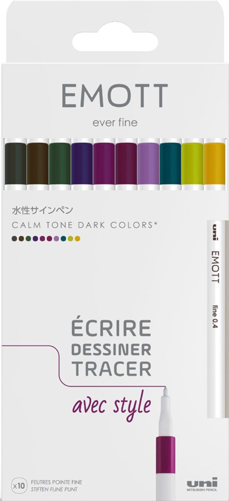 uni-ball Fineliner EMOTT 10er Set "Calm-Tone Colors"