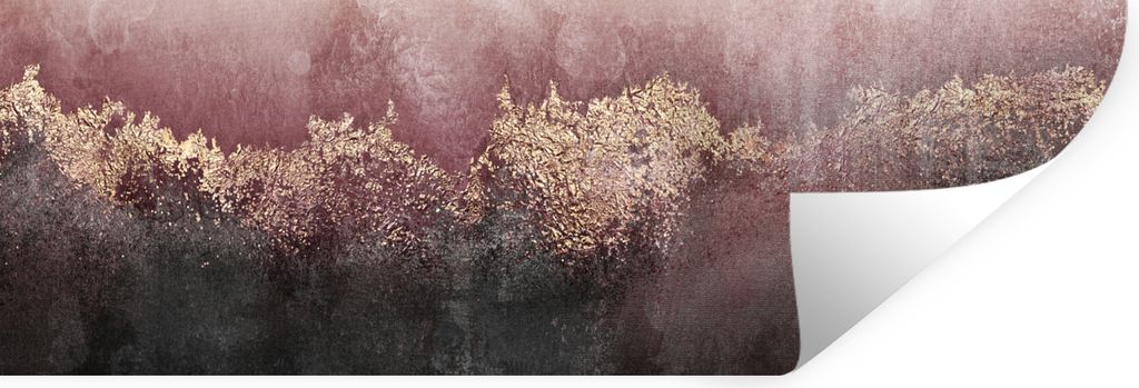 MuchoWow Wandtattoo Wandsticker Wandaufkleber Glitter - Gold - Abstrakt 90x30 cm Selbstklebend und Repositionierbar - Selbstklebend - Fototapeten