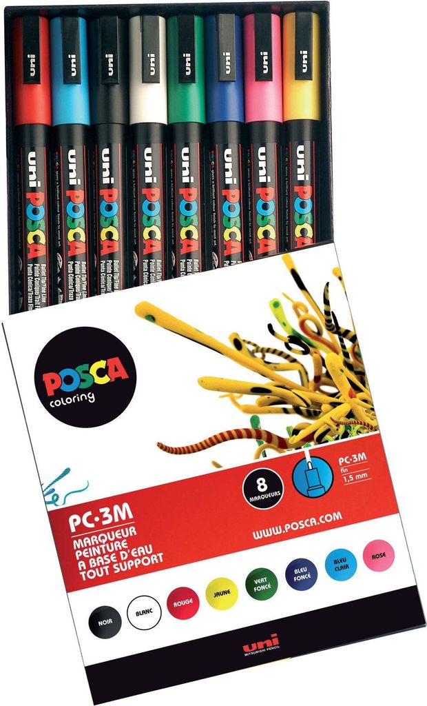 POSCA Marqueur UNI PC-3M Set de 8 pièces Image du produit 