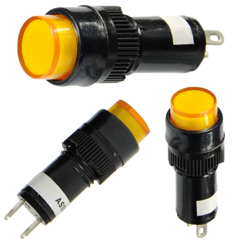 LED Signalleuchte Kontrollleuchte Leuchtmelder 12V Ø 10mm Gelb