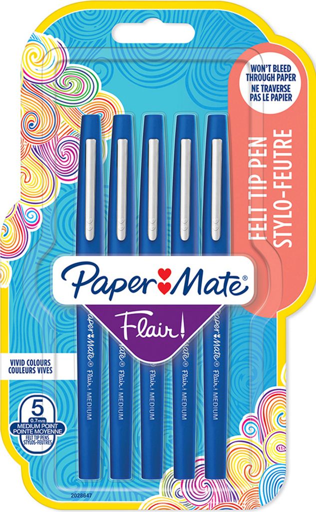 Paper:Mate Faserschreiber Flair 5er Blister blau