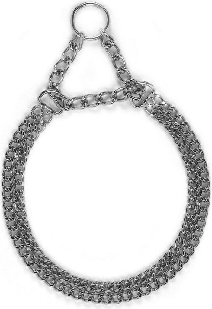 Doppelhalskette 2,5 mm, 45 - 55 cm, verchromt