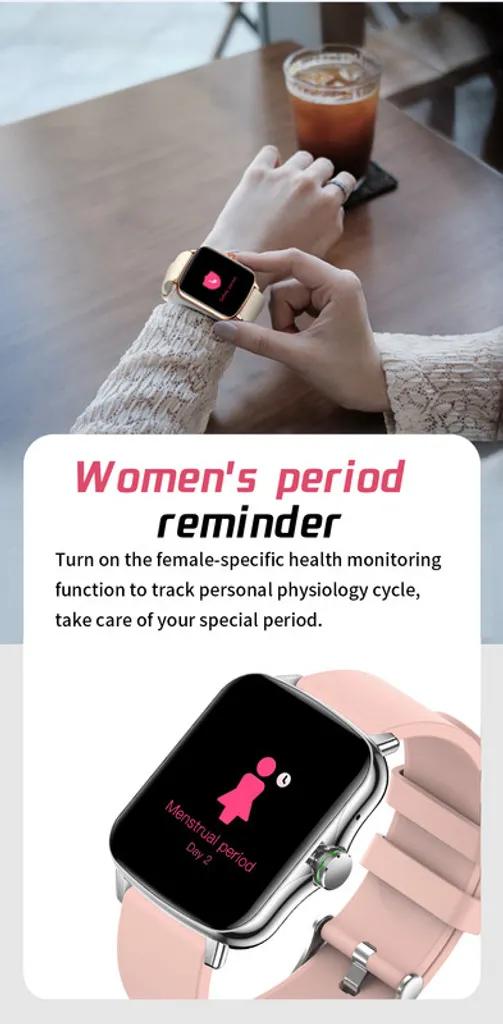 Montre Connectée TK22 Rose : Ne Manquez Plus Aucun Appel ni Message Important