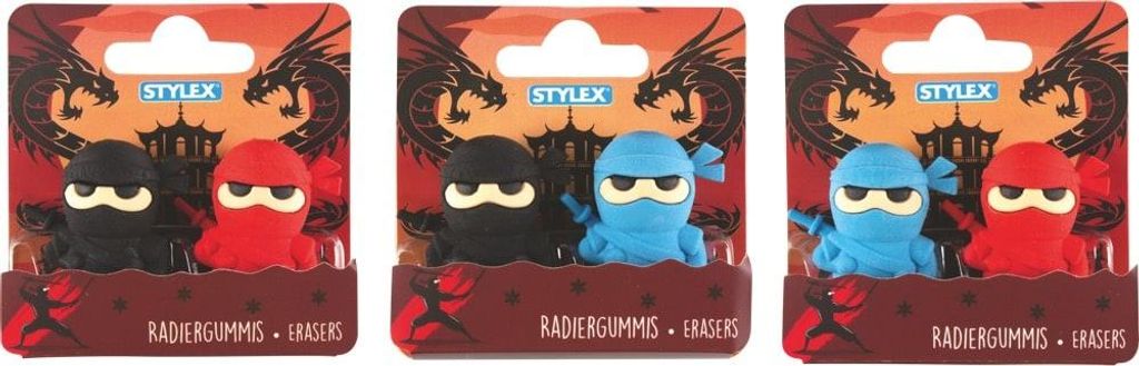 Stylex 34092 Radiergummi "Ninja" 2er Pack