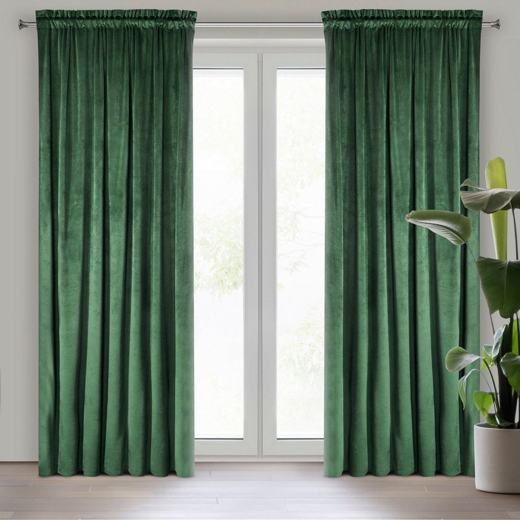 Eurofirany Vorhang ROSA aus Polyester dunkelgrün 270cm x 140cm