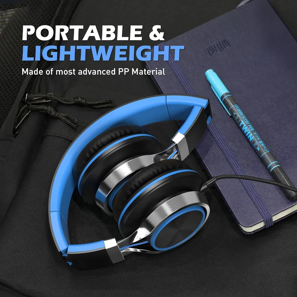 Cuffie 3.5mm Pieghevoli con Controllo Volume e Microfono per Laptop e PC - 5