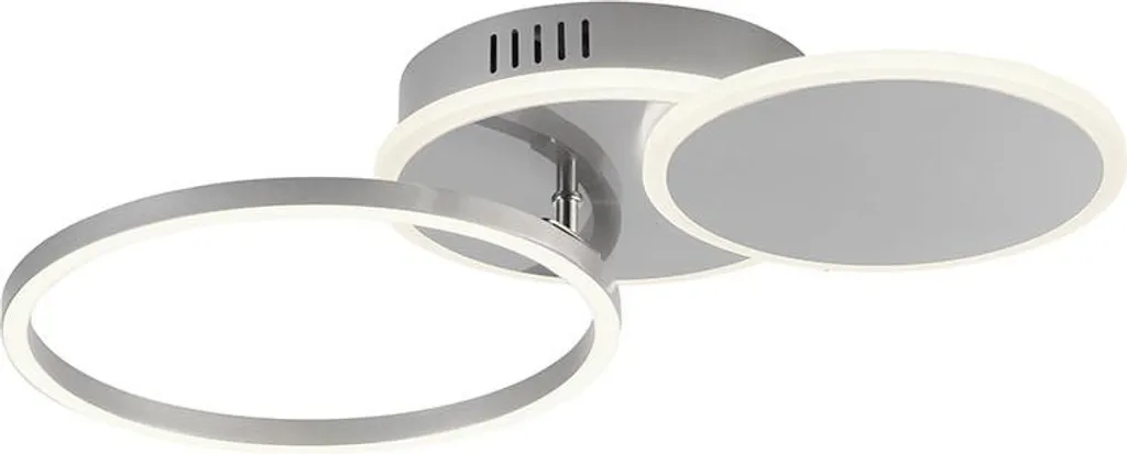 Plafoniera LED, anelli mobili, argento, L 50 cm