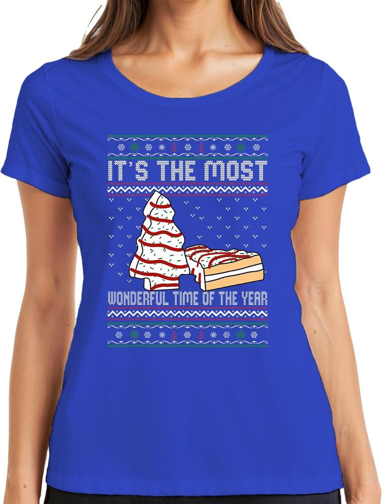 It's the Most Wonderful Christmas Cookie Tree Sprinkles Geschenk Damen T-Shirt, Blau, XL
