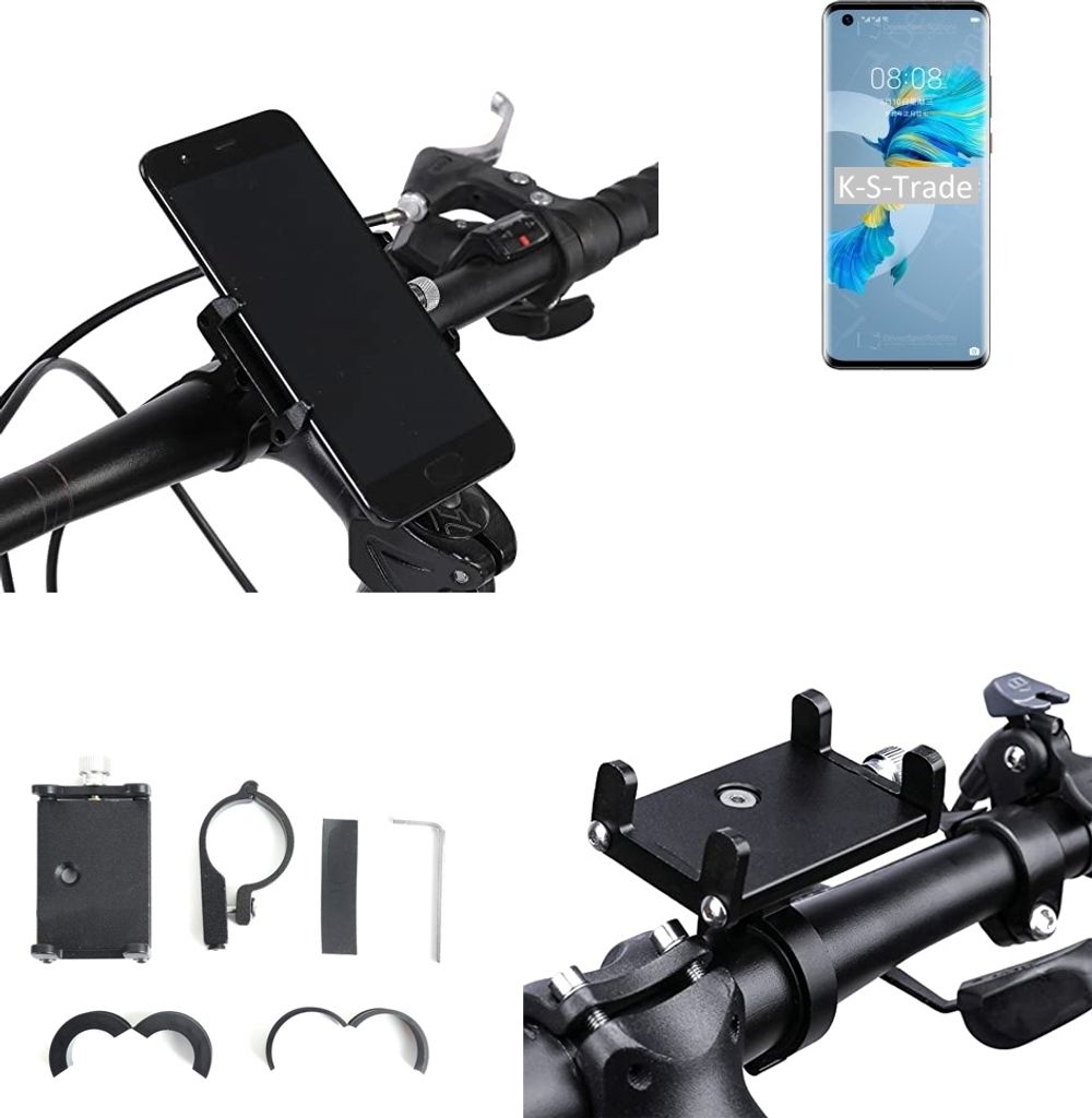K-S-Trade Handyhalterung für das Fahrrad kompatibel mit Huawei Mate 40E 5G Halter Lenkstange Fahrradhalterung Motorrad Bike Mount Befestigung