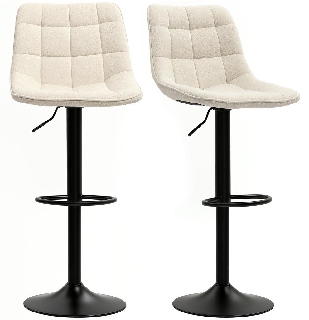 HOMCOM Barkrukset, 2 stuks, beklede barkruk met rugleuning, Productafbeelding 