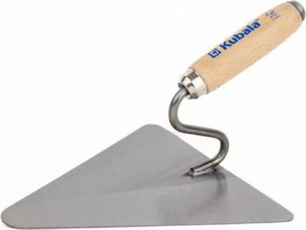 Pelle de cuisine triangulaire en acier et bois pour service et cuisson