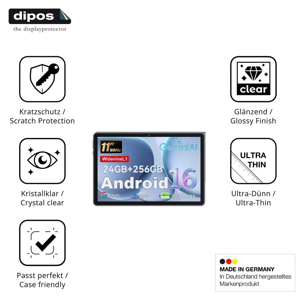 2x Schutzfolie für Hasskya M70 klar Displayschutzfolie Folie Display Schutz dipos