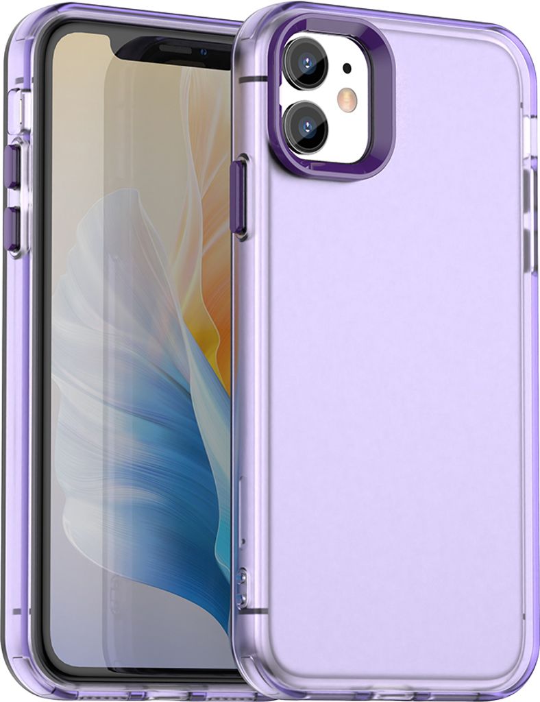 Handyhülle für iPhone 11 Schlank Durchscheinend Matt Stoßfest Schutzhülle Lila