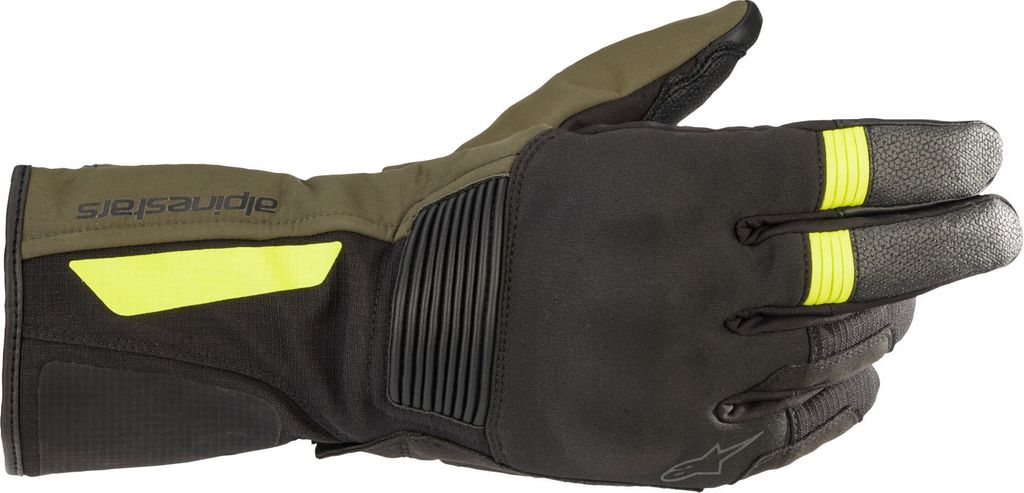 Alpinestars Denali Aerogel Drystar Motorradhandschuh (Black/Green/Yellow,M)