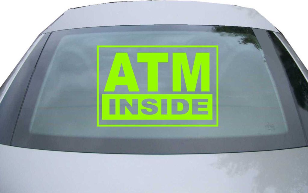 Indigos UG - Aufkleber Heckscheibe & Motorklappe DE2850 - neongrün - 600x400 mm - ATM inside - Auto Scheiben Fenster Heckklappe Tuning Racing JDM ...