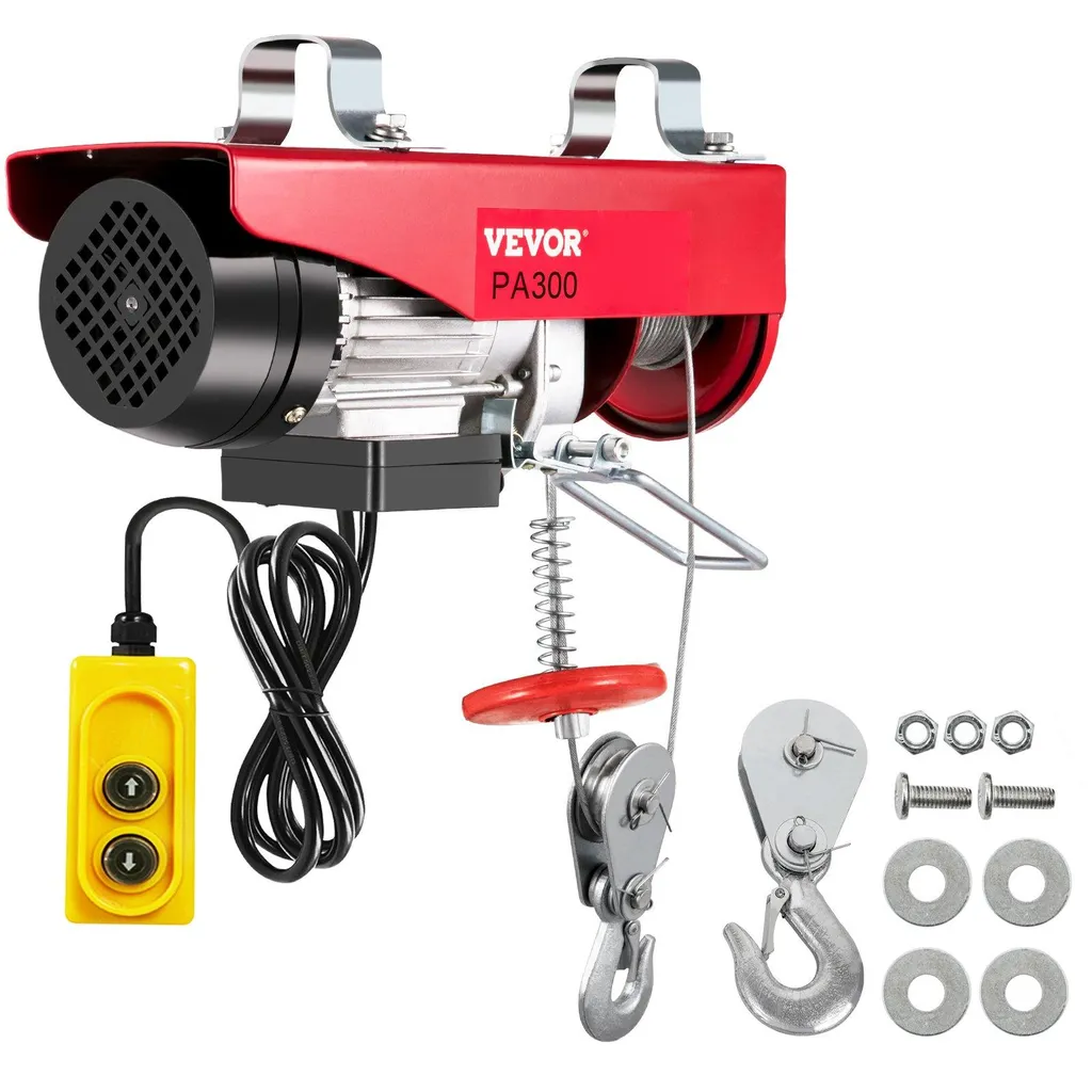 VEVOR Treuil Électrique 150/300 kg - Palan de Levage en Acier avec Câble