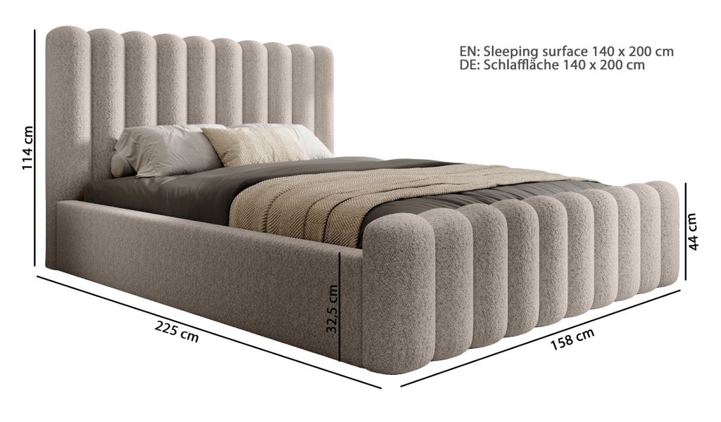 DomoHome Boxspringbett Schlafzimmerbett Ideal für Ihr Produktbild 5