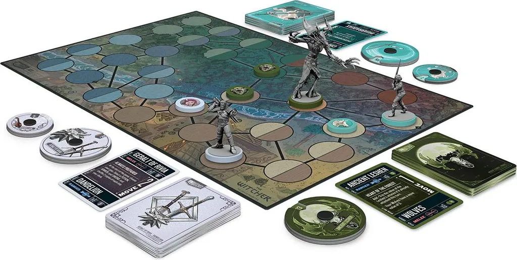 Jeu Inégalé The Witcher Acier et Argent Geralt Ciri et Leshen