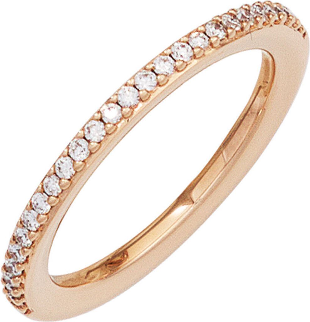 Ring Damenring mit 26 Diamanten Brillanten 585 Gold Rotgold schlicht & edel Innenumfang 60mm Ø19.1mm