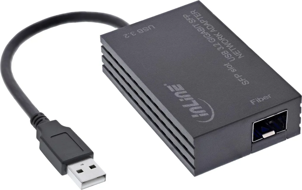 Adaptateur SFP USB-A InLine pour connexion fibre optique sécurisée de bureau
