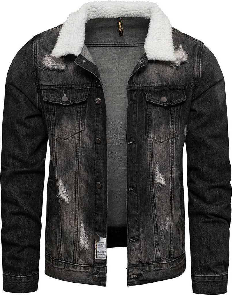 Recea Herren-Jeansjacke Bittergrove schwarz XXL