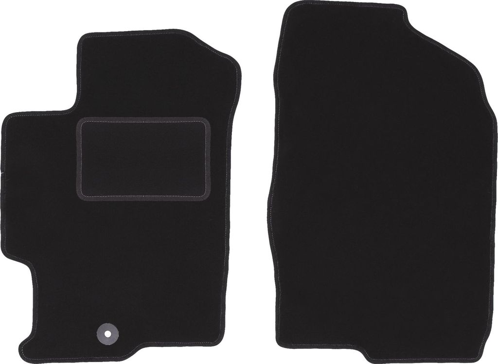 Velours-Fußmatten Vorne passend für Mazda 6 I GG / GY (Kombi, Limousine, Liftback, Bj. 2002-2007) – schwarz, passgenau, mit Befestigungen set ...