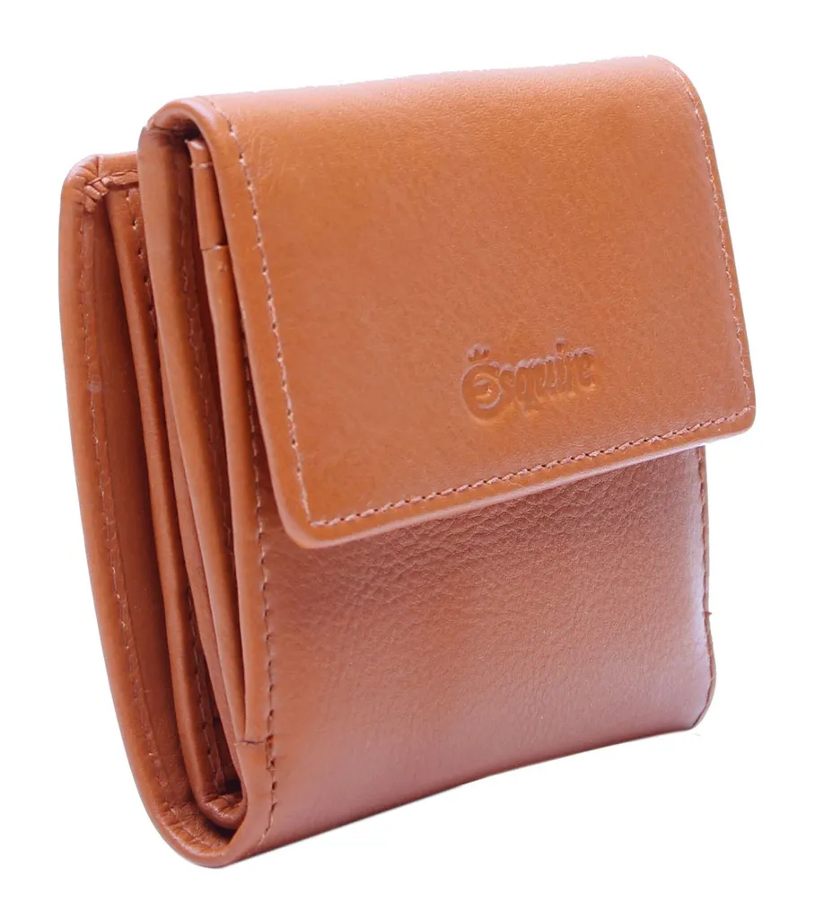 Porte-monnaie Peru Esquire Cuir Cognac avec Compartiments Multiples - 4