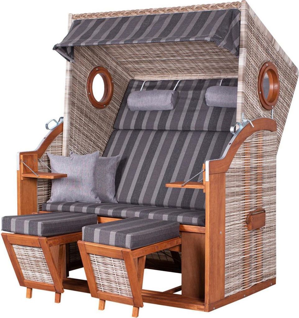 Strandkorb deVries PURE® Wave XL - PE seashell - Dessin 402 Produktbild 