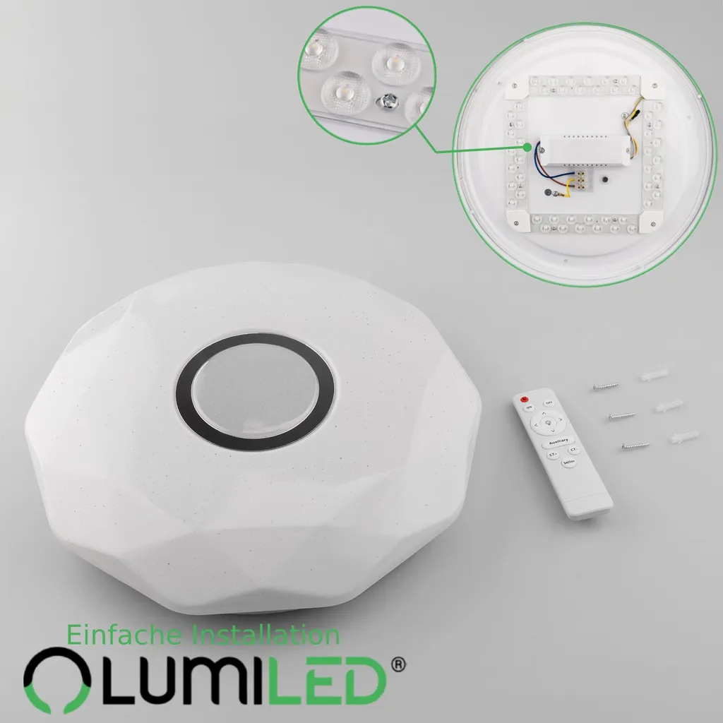 Plafonnier LED 4320lm avec télécommande lumière variable 3000K-6500K 40cm