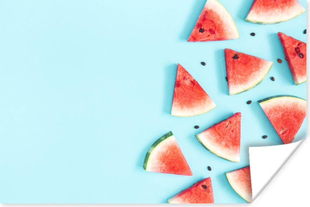 MuchoWow Poster Wassermelone - Sommer - Blau 30x20 cm - Plakate - Print