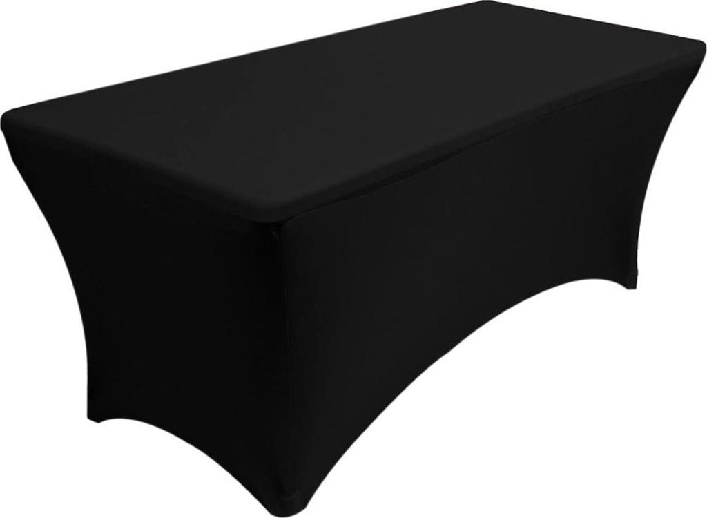 Elastischer Tischbezug für Bankett, Schwarz 180x76cm