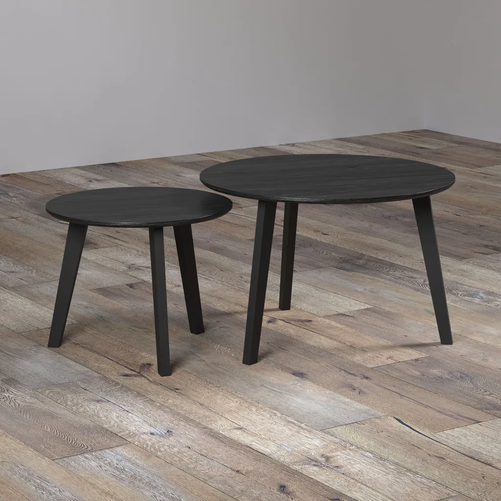 Table Basse Ronin Lot de 2 : La Solution Gain de Place Design Noir - 6