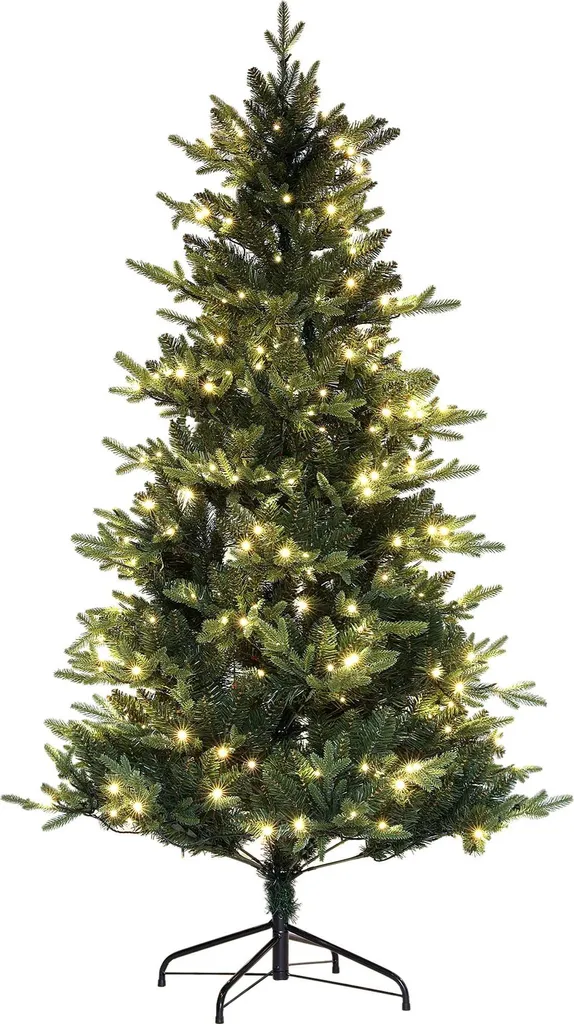 Sapin de Noël artificiel lumineux 350 LED vert 180cm style épicéa chic