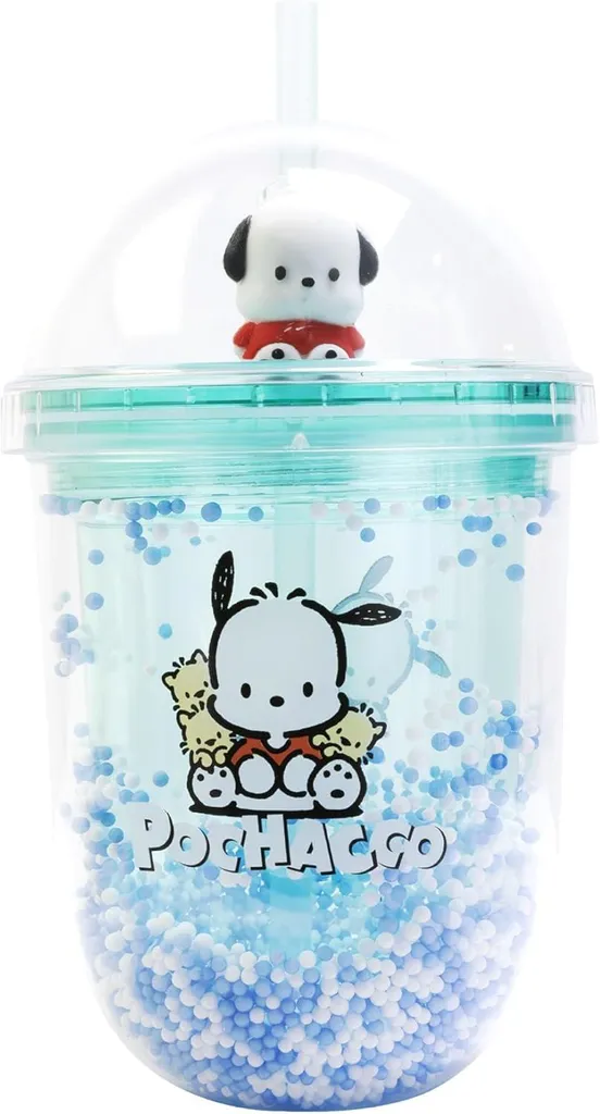 Tasse Pochacco Boba avec couvercle hermétique et paille large 50cl