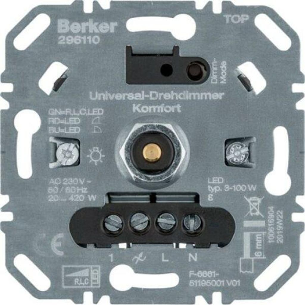 Berker Uni-Drehd.Komf.(R,L,C,LED) 296110 Softr.