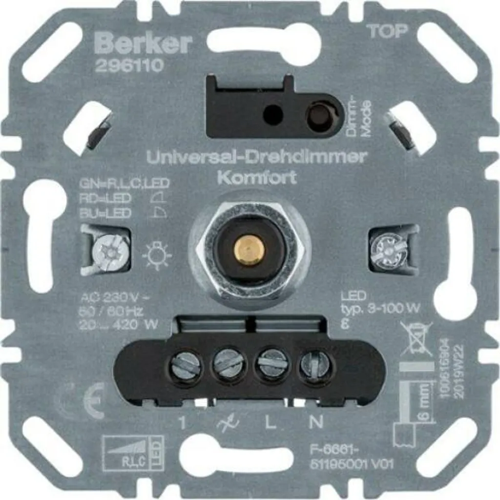 Variateur de lumière universel rotatif pour LED et lampes halogènes