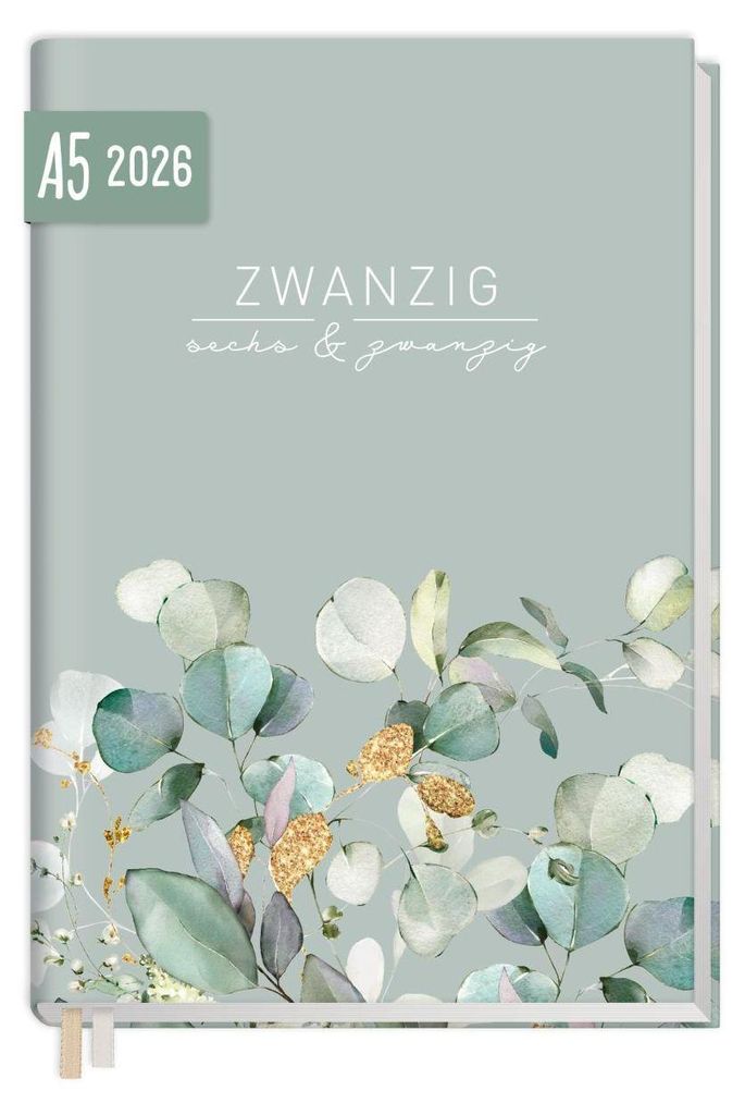 Chäff-Timer Classic 2026 / A5 / Minty Leaves / Häfft-Verlag Produktbild 