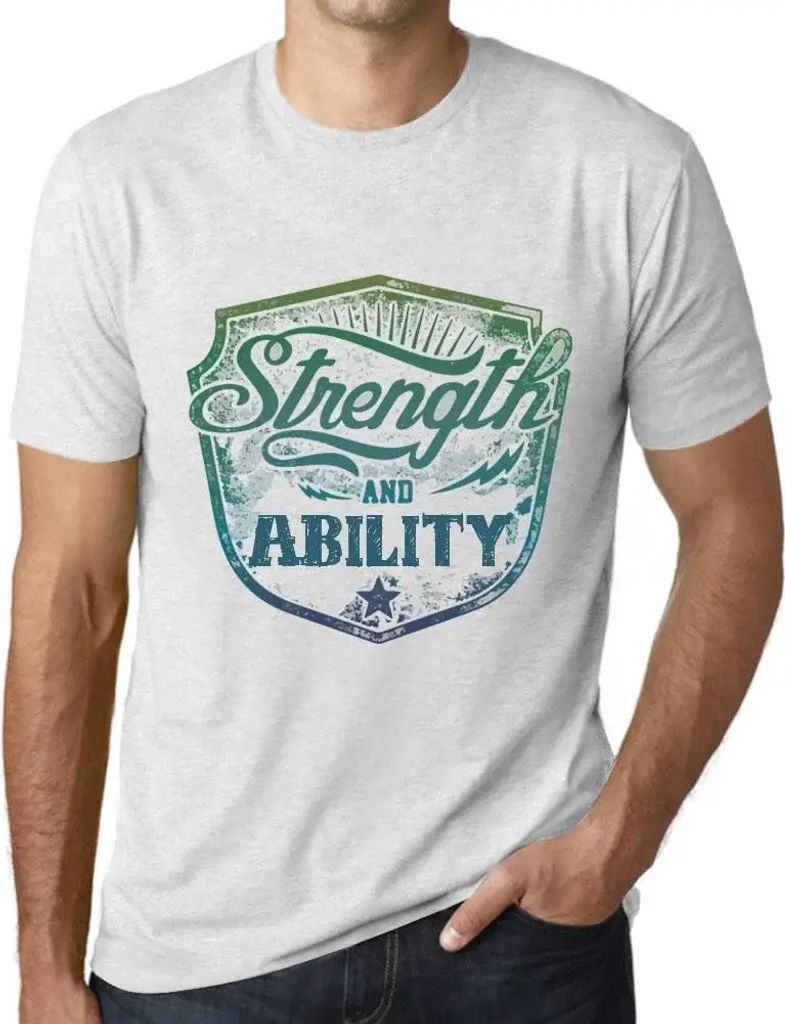 Herren Grafik T-Shirt Stärke und Fähigkeit – Strength And Ability – Öko-Verantwortlich Vintage Jahrgang Kurzarm Lustige Druck Geburtstag Ges...
