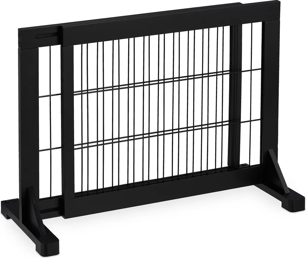 Relaxdays Barrière extensible en métal noir pour porte et escalier