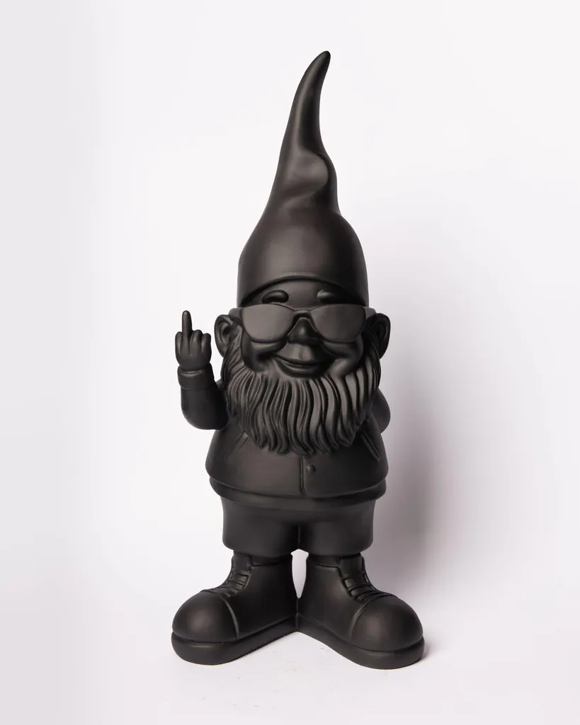 Statue de Nain Noir Design Bernardo 29 cm pour Déco Intérieure Chic