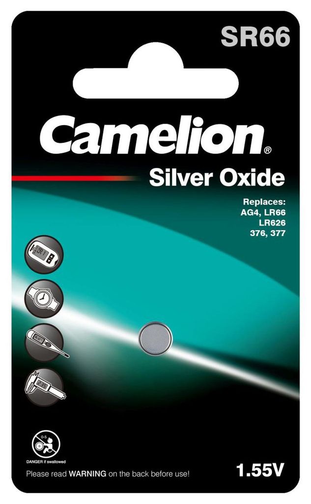 Camelion Knopfzelle,Uhrenbatterie SR66/SR66W / G4 / LR626 / Produktbild 
