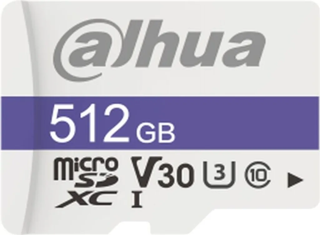 Carte Micro SD Dahua C100 512 GB pour enregistrement vidéo et photo