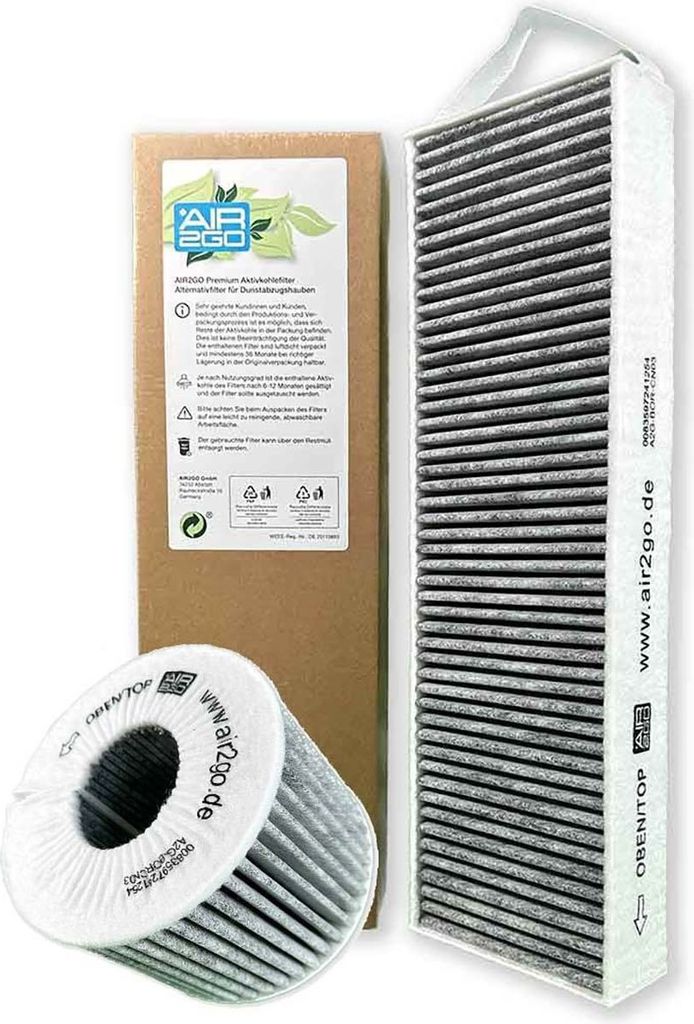 A product shot of air filters and their packaging.
