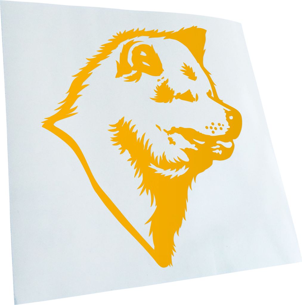 Kiwistar - Autoaufkleber - Akita Hund - Gelb - 60x50cm - Aufkleber für Auto, Laptop, Fahrrad, LKW, Motorrad mehrfarbig JDM Decal Racing